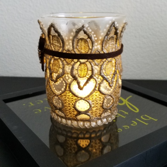Candle Holder Handmade Embellished with Victorian - Picture 4 of 6